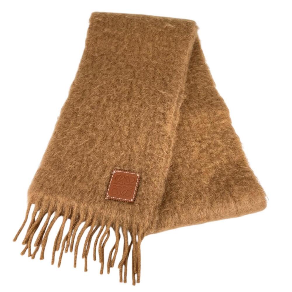 LOEWE Anagram F655254X01 Scarf/Stole, Wool, Nylon, Mohair, Camel, Women's